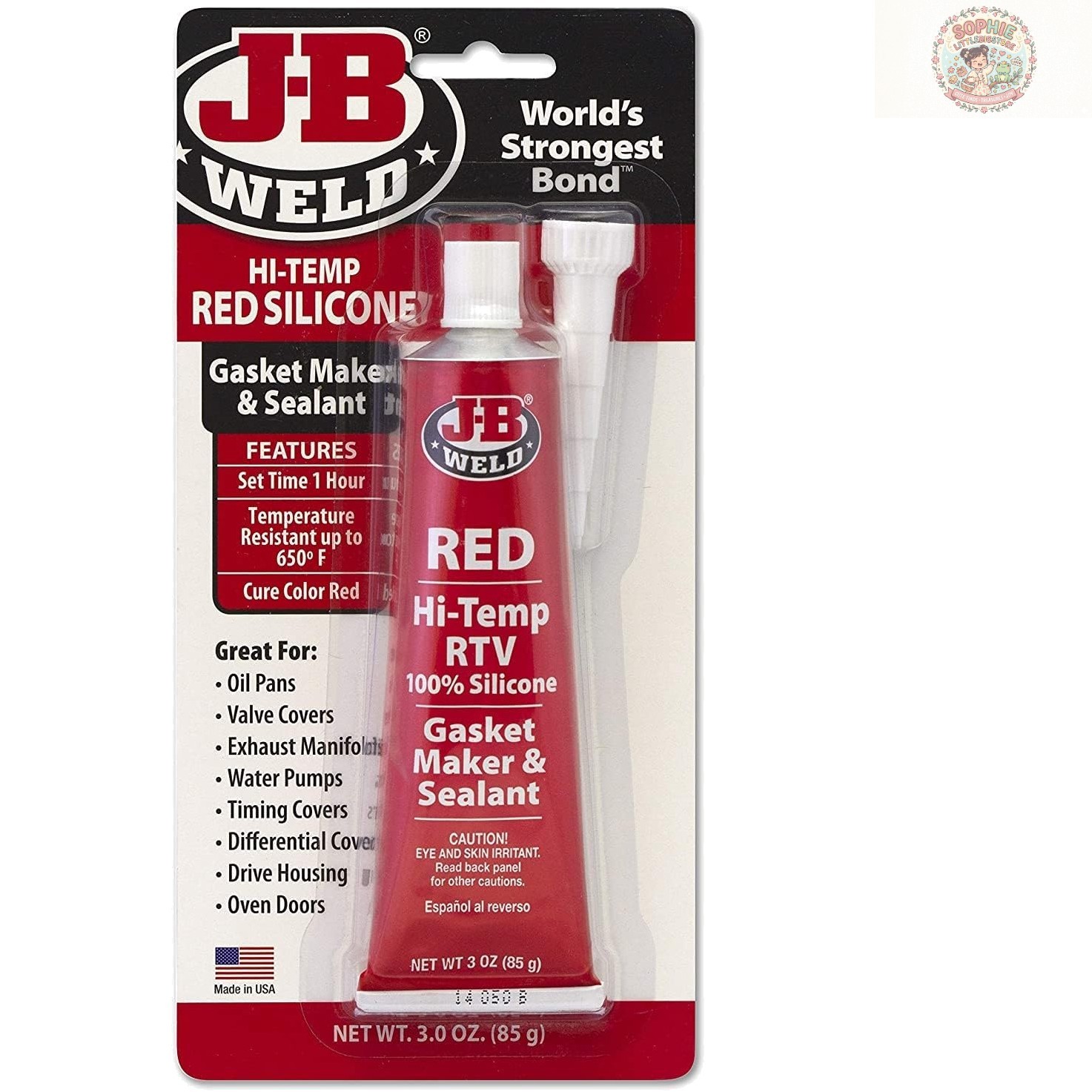 Durable 3 oz High-Temperature RTV Silicone Gasket Maker - Waterproof Red Sealant