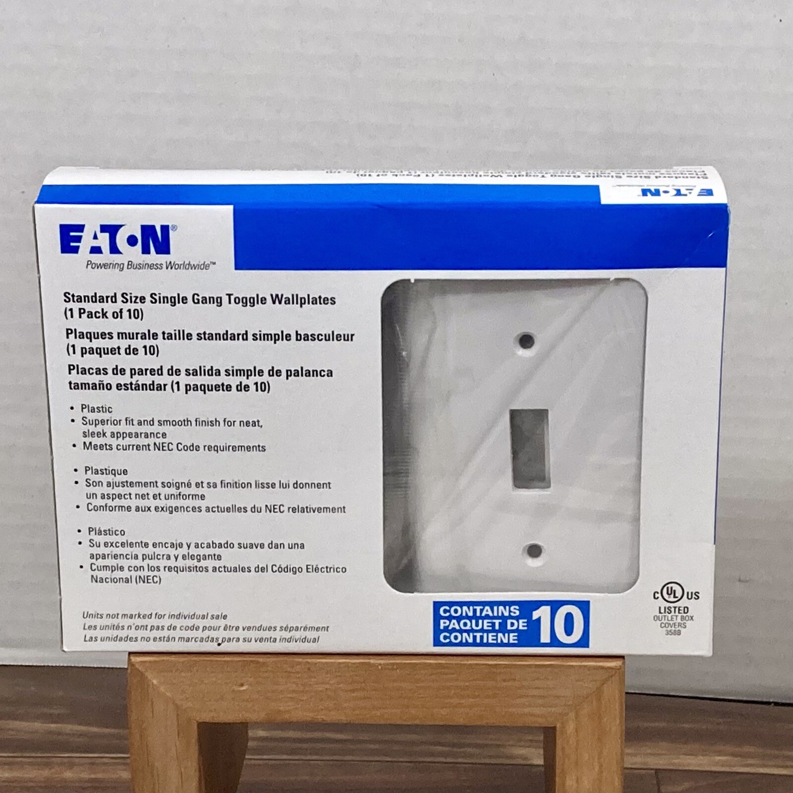 Eaton Standard Size Single Gang Toggle Wallplates White 358B (1 Pack of 10) New