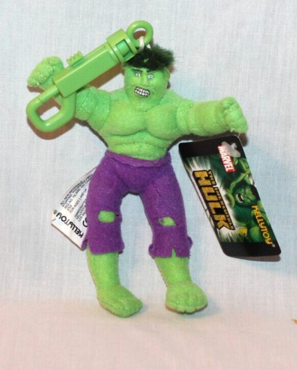 NEW WITH TAG THE INCREDIBLE HULK  BACKPACK CLIP PLUSH 5 " KELLY TOY  2003