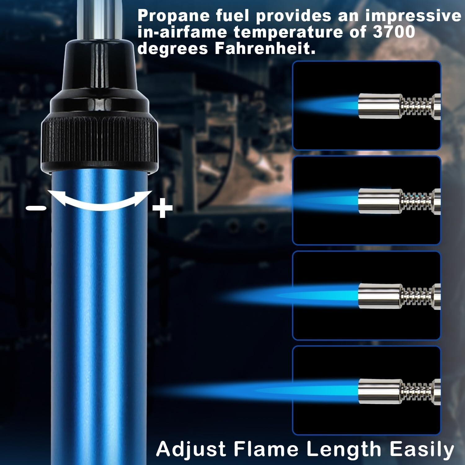 Multi-Function Propane Torch Kit with 3' Hose - Free Flint Lighter Included=
