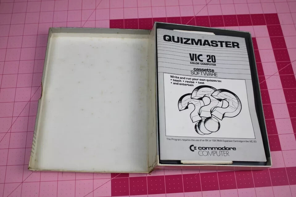 Commodore Vic 20 Cassette Software Quizmaster Ivan Berg 1982 Box 2 Tapes Manual