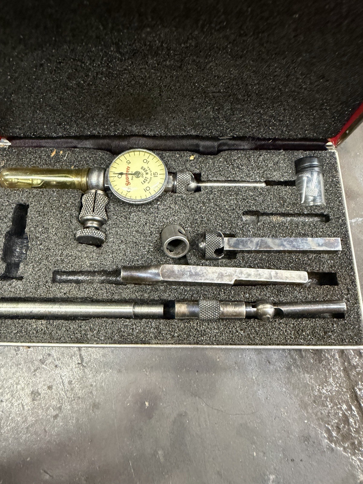 Starrett Last Word Dial Test Indicator Set w/ Attachments, Case