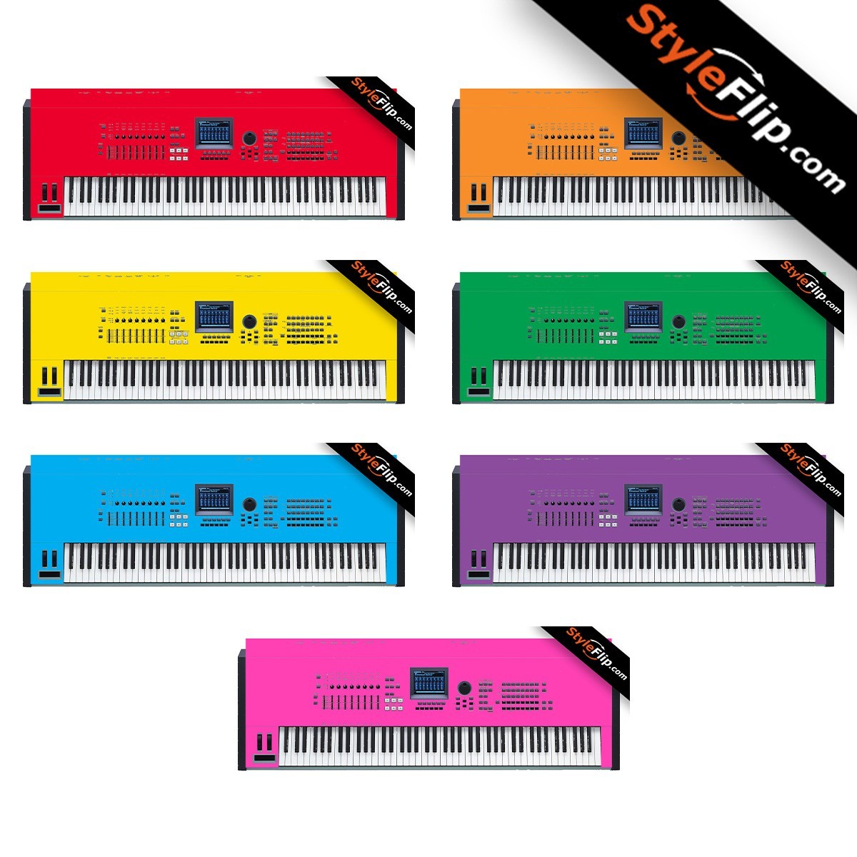 Yamaha Motif XS8 Skin | 7 Bold Designs | Protective Decal | StyleFlip