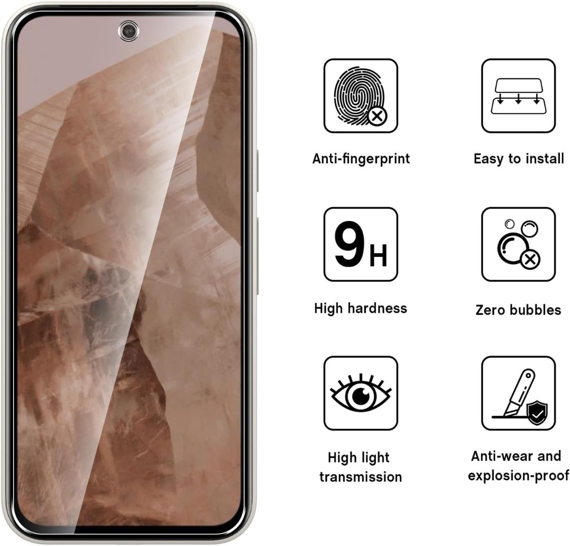 For Google Pixel 9A Gorilla Clear Tempered Glass Screen Guard TOUGH Protector