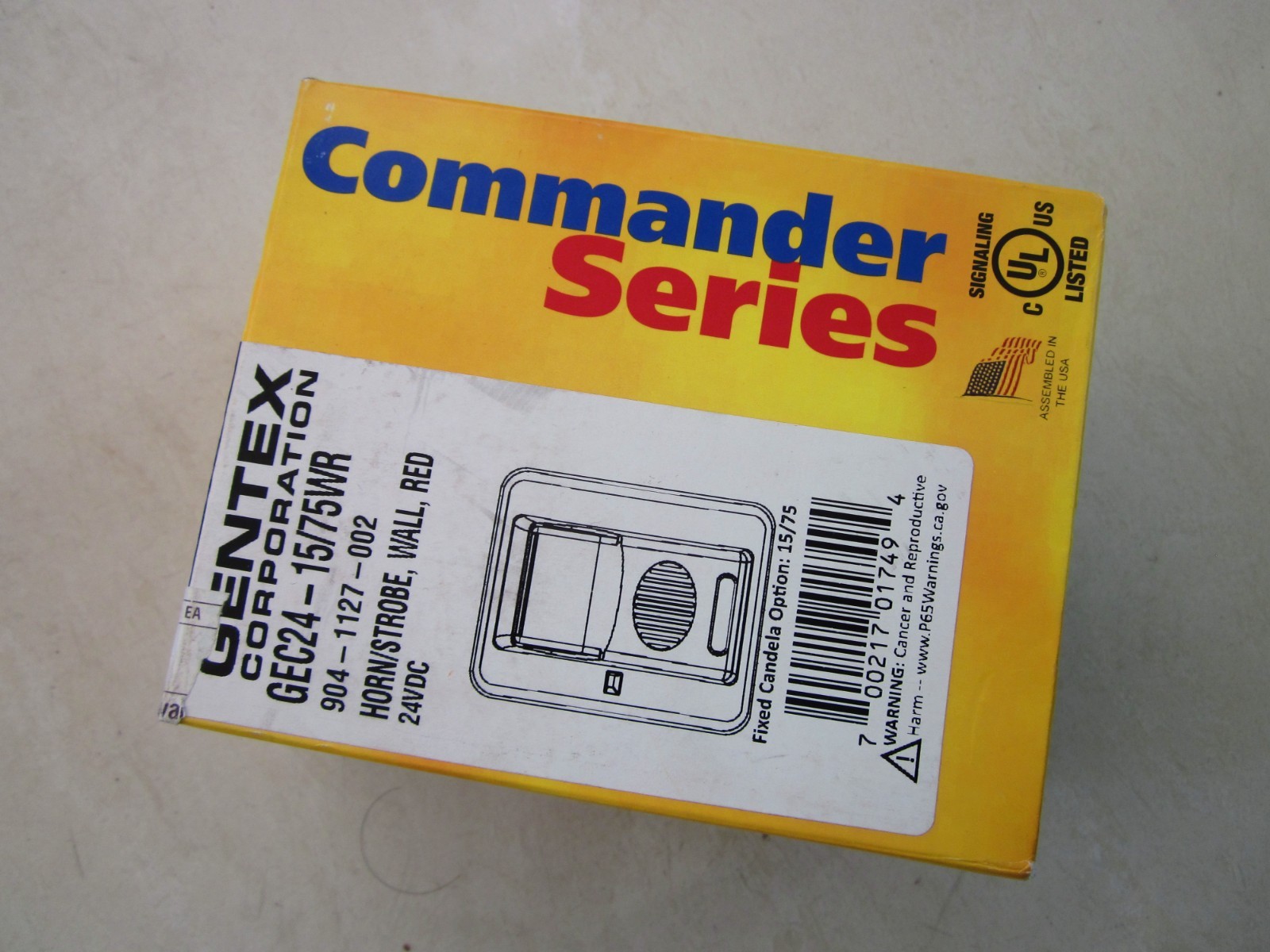 Gentex GEC24-15/75WR  Horn/Strobe ,WALL,RED 24VDC FIRE ALARM