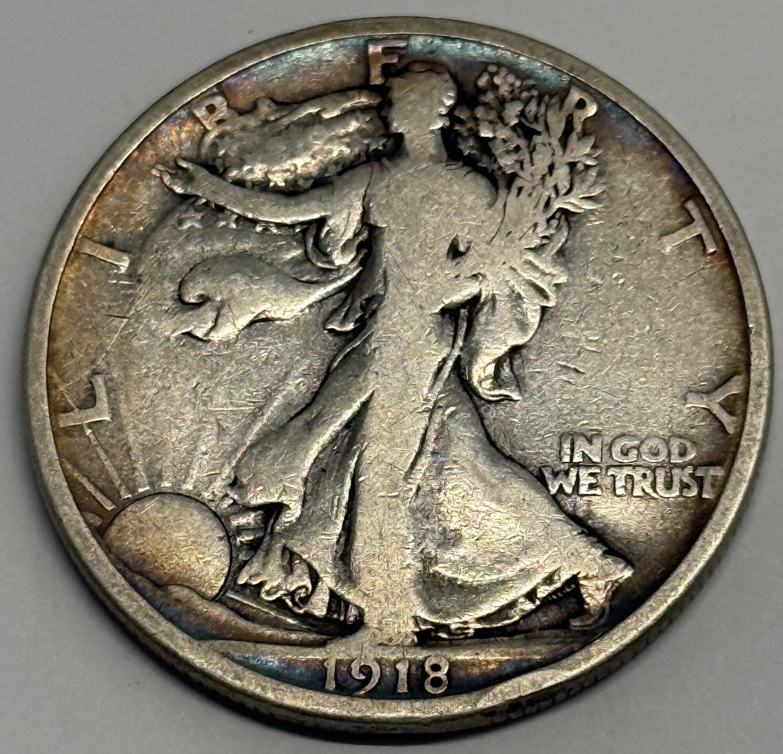 1918 D 50c Walking Liberty Half Dollar Toner