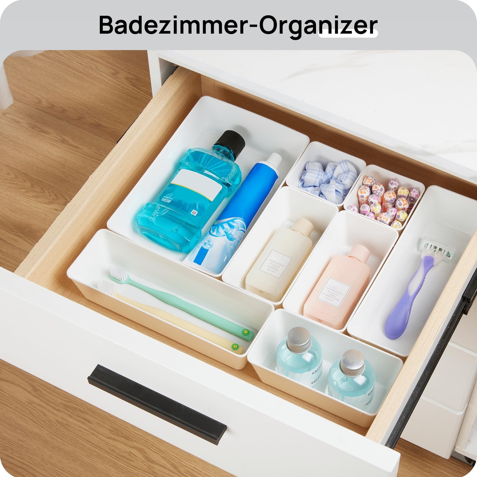 Vtopmart 25 PCS Plastic Drawer Organizers Set, 4-Size Versatile Bathroom and ...