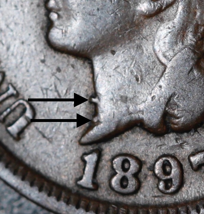 1897 INDIAN HEAD CENT - FINE - With 1 IN NECK *POPULAR VARIETY*