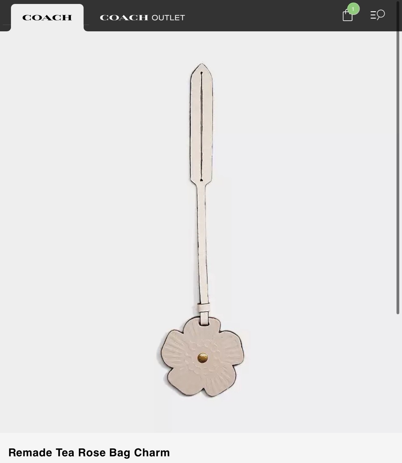 Coach Remade Tea Rose Bag Charm