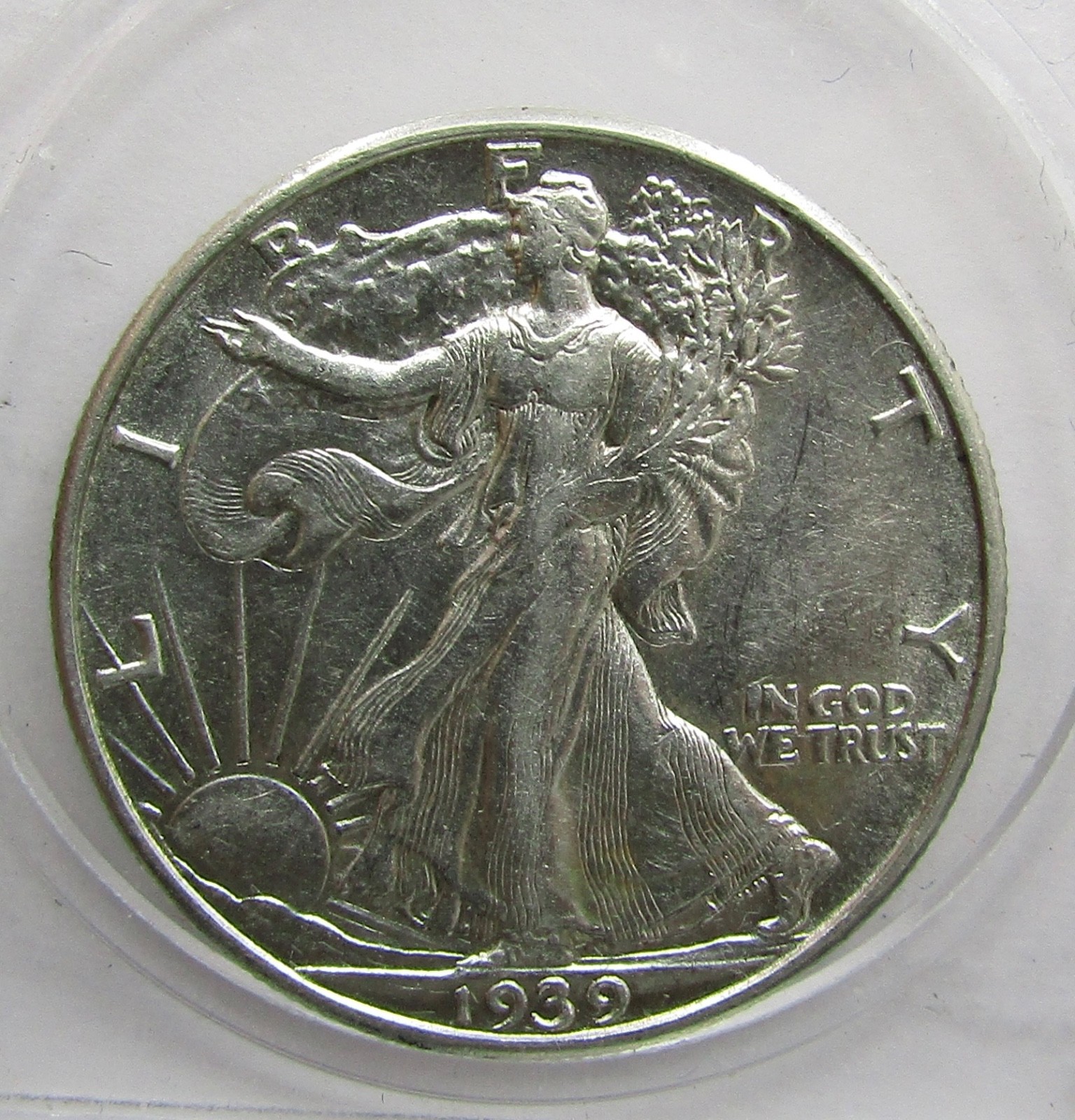 1939-D Walking Liberty Silver Half 50c XF details Denver mint