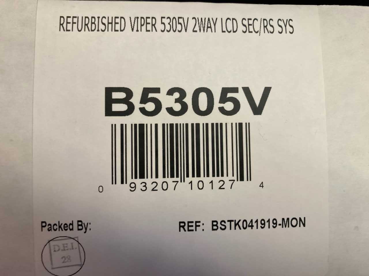 Viper B5305V 2-way car security & remote start system