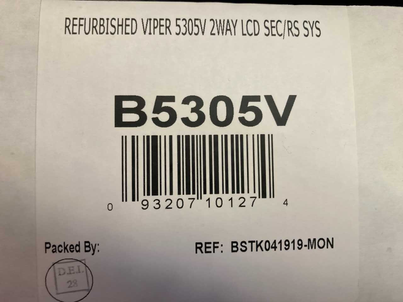 Viper B5305V 2-way car security & remote start system