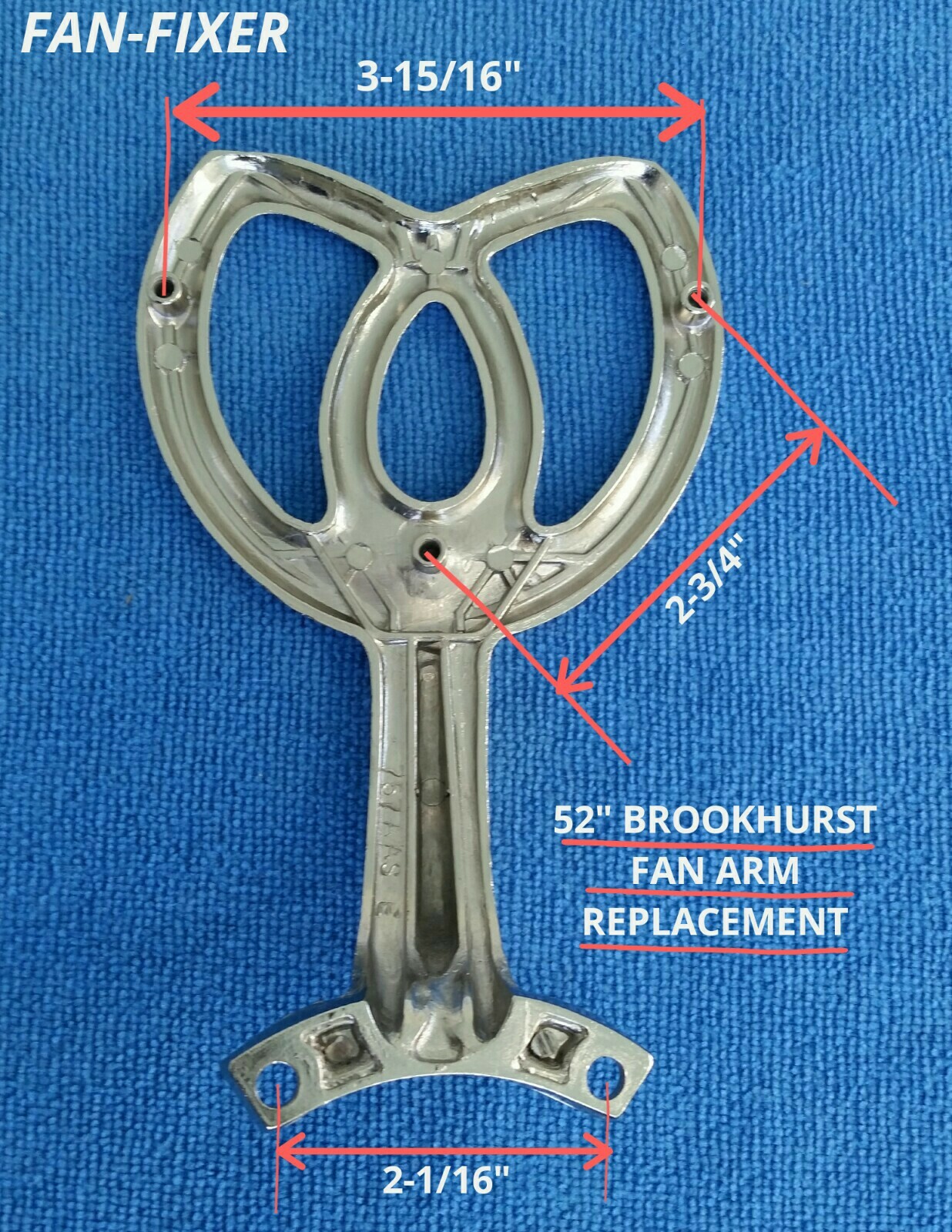 Brookhurst 52" Brushed Nickel Ceiling Fan Blade Arm Replacement YG-268 BN