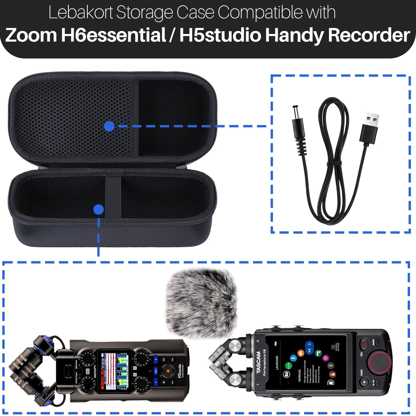 Storage Case Compatible with Zoom H6essential H5studio Handy Recorder
