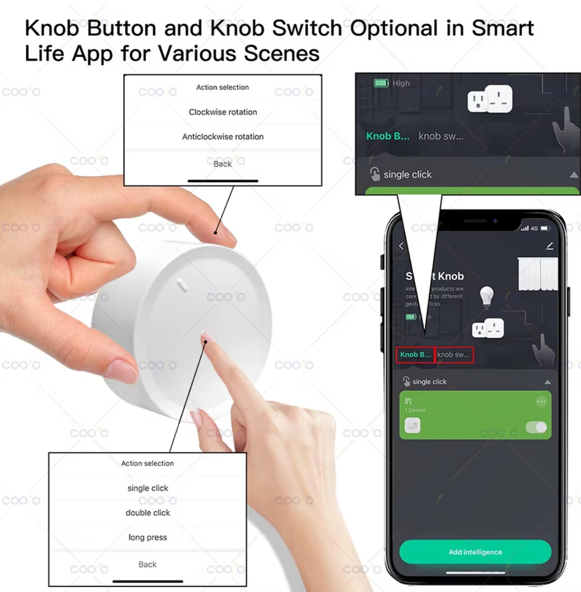 New Tuya ZigBee Smart Knob Switch DIY Wireless Scene Button Rotatable Dimmer