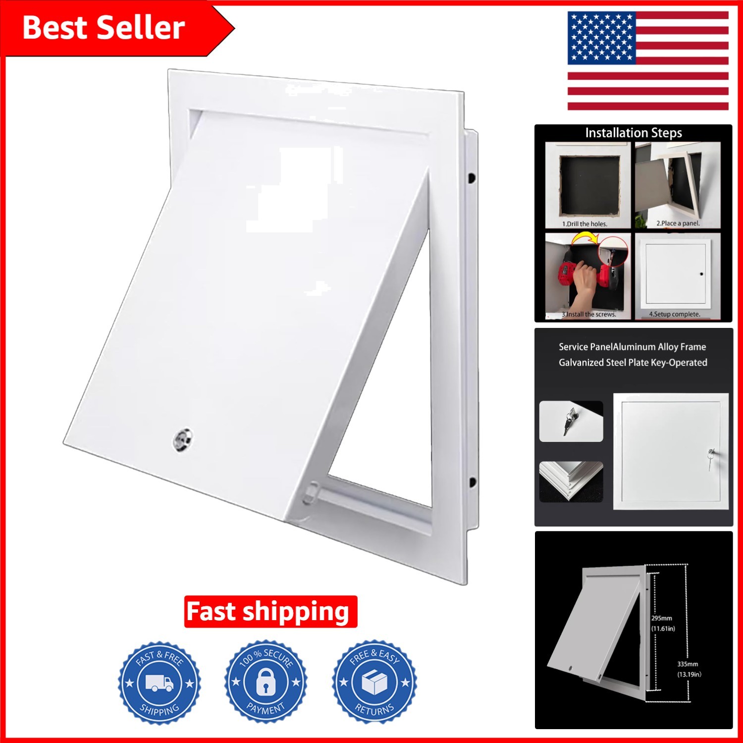 12x12 Lockable Metal Access Door | Sleek Design for Drywall Ceilings & Kitchens
