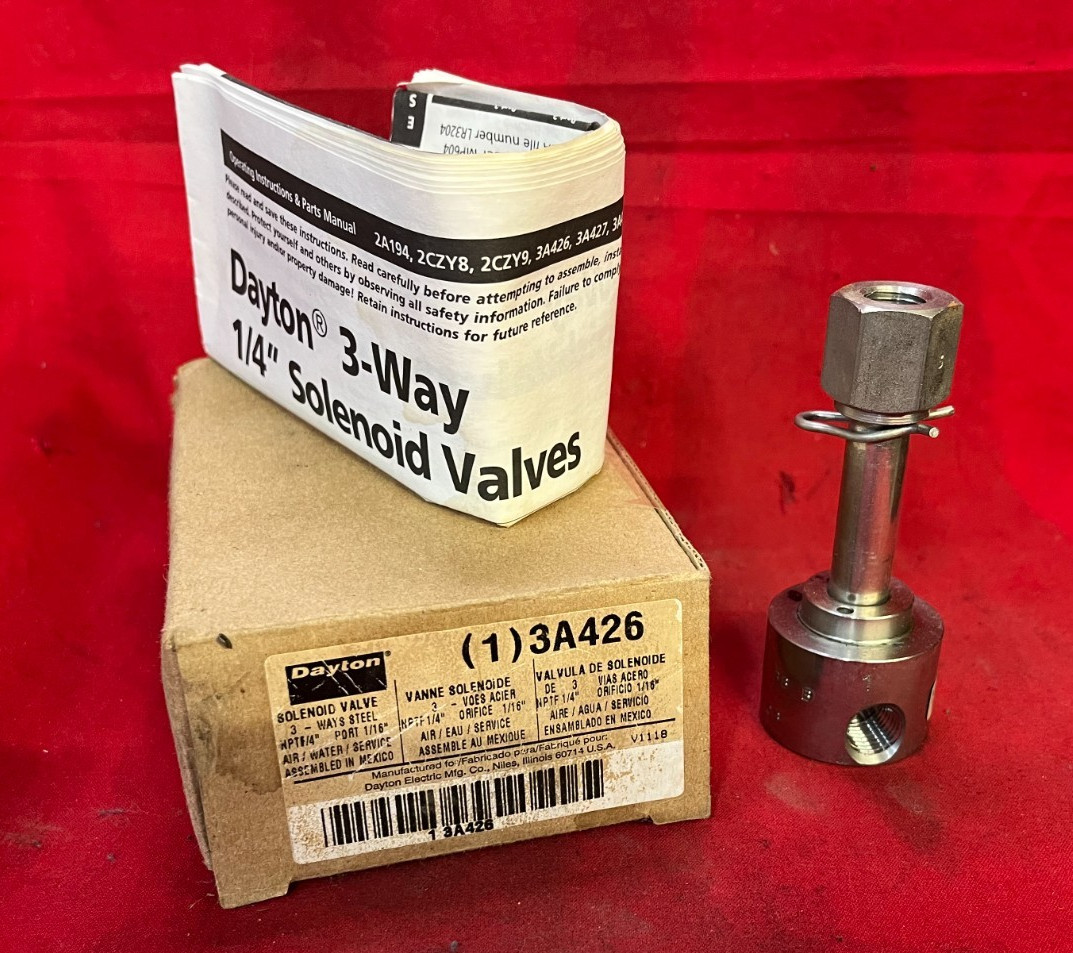DAYTON 3A426 3-WAY SOLENOID VALVE BODY SIZE: 1/4"