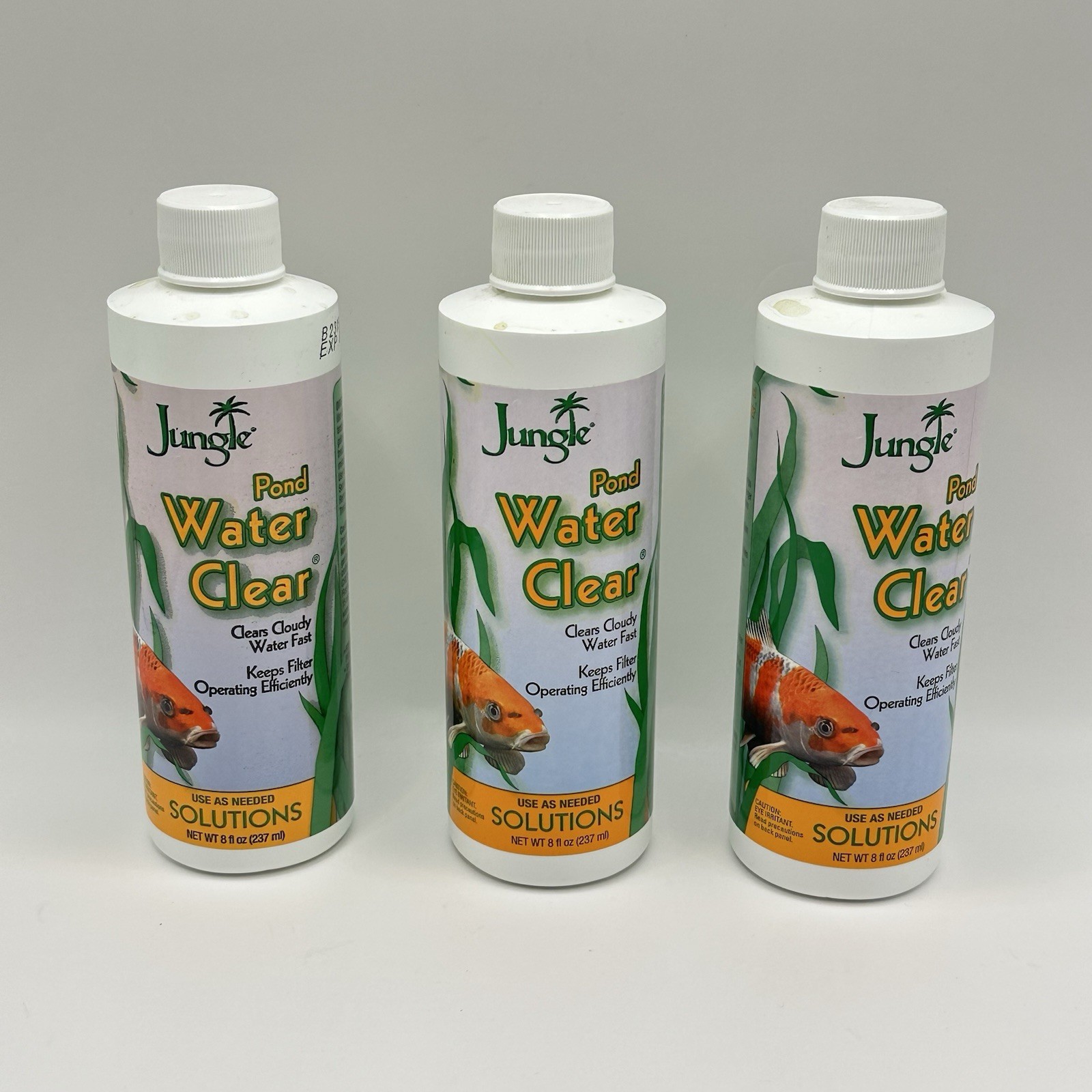 Jungle Pond "Water Clear" Bottle 8 Oz Lot Of 3 Pond "Water Clear" Solution NEW