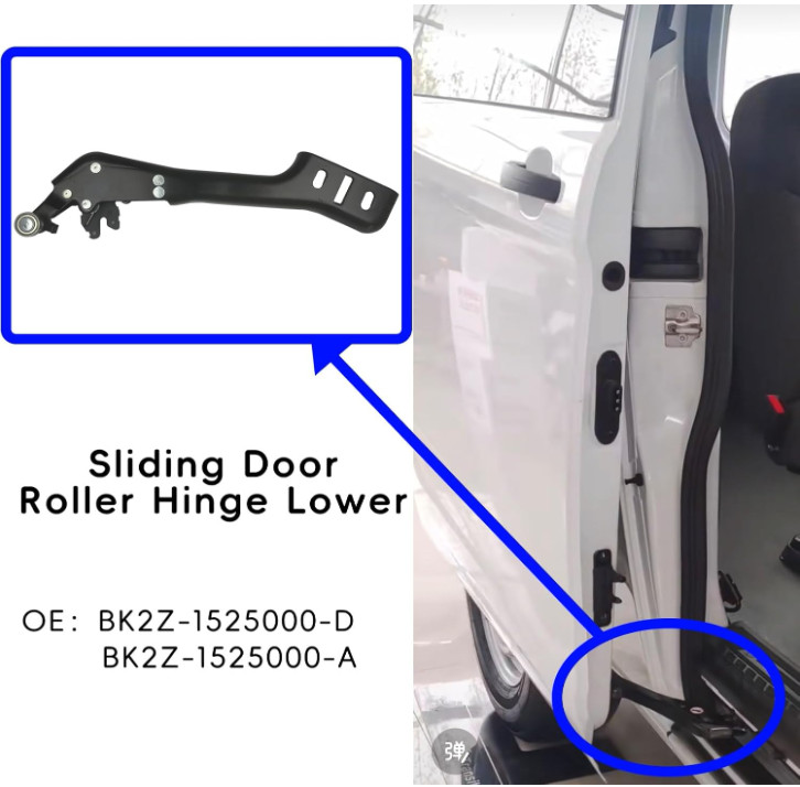 Right Sliding Door Roller Hinge Kit Upper Middle Lower for Ford Transit 15-19