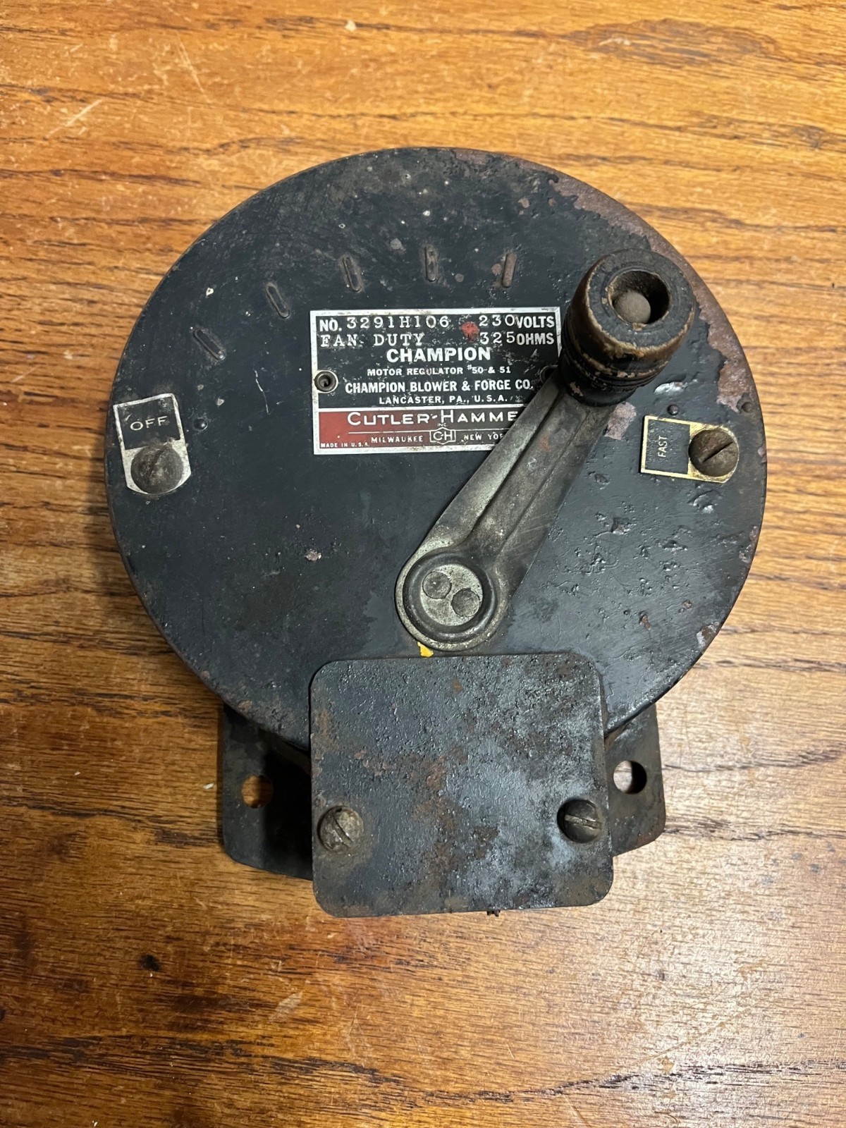 Vintage Cutler Hammer Champion Blower & Forge Motor Regulator - Blacksmith