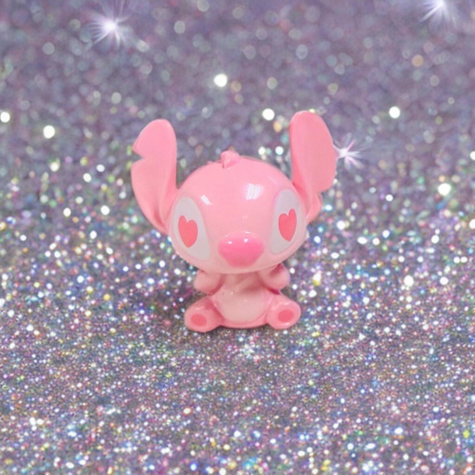 Disney Mini Stitch, Pink Heart 1.5" Tiny Collectible, Cute On Desk Rare LAST ONE