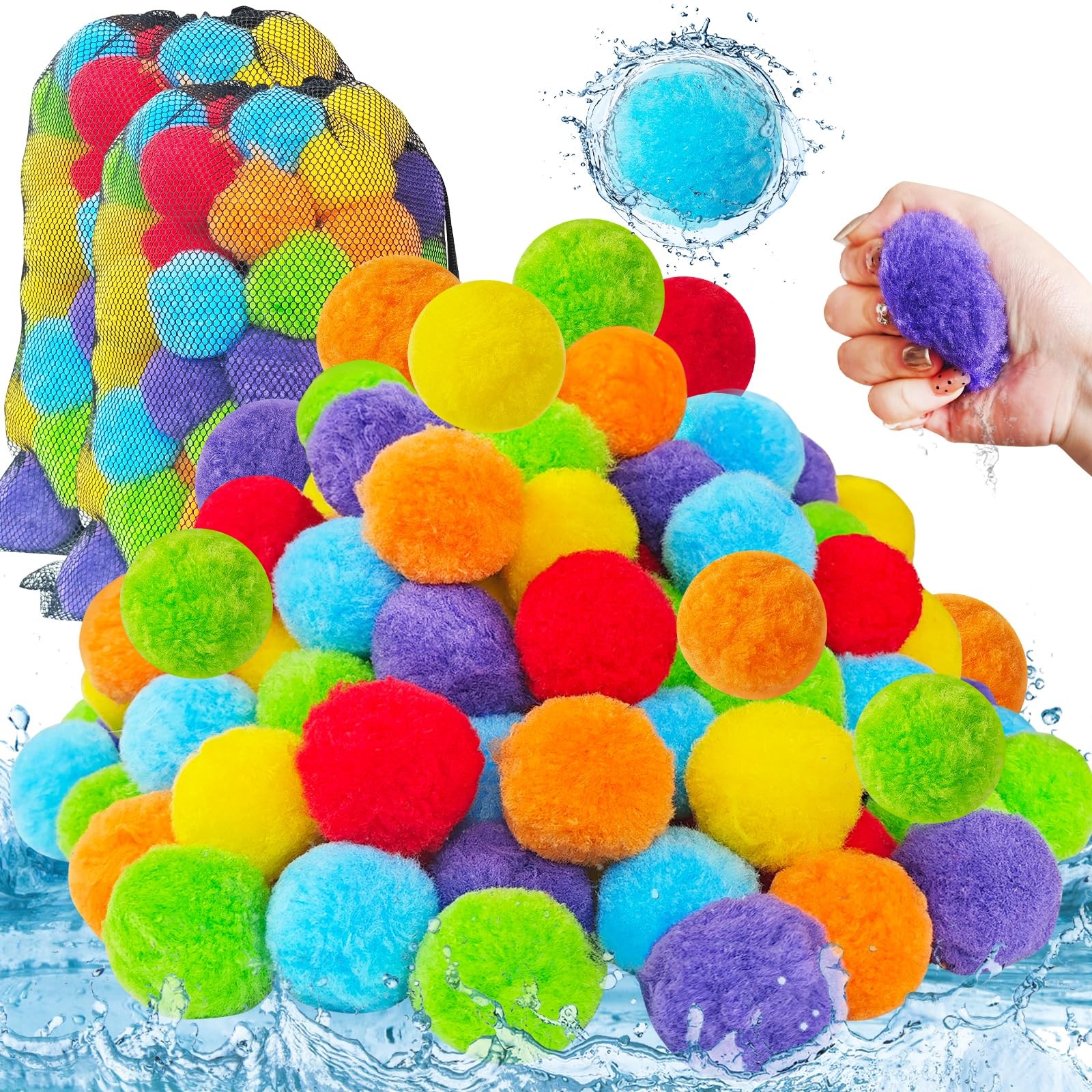 200 Pcs Reusable Water Balloons,Outdoor Games Water Soft Balls,Summer Soaker ...