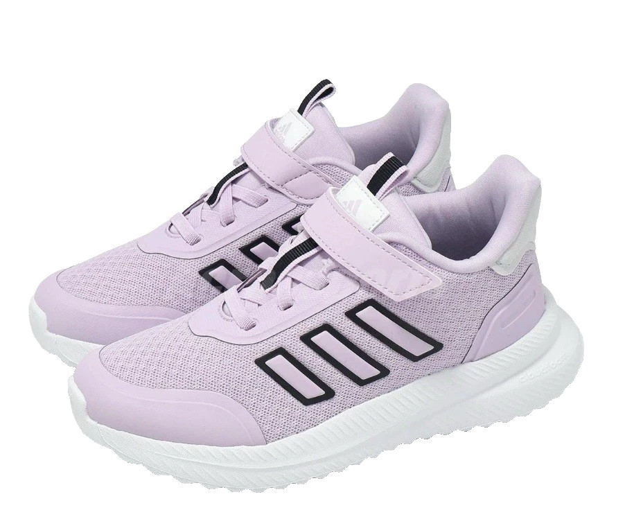 adidas Girls Size 3 Shoes Purple Kids Sneakers School Gym Hook & Loop JH7197 NEW