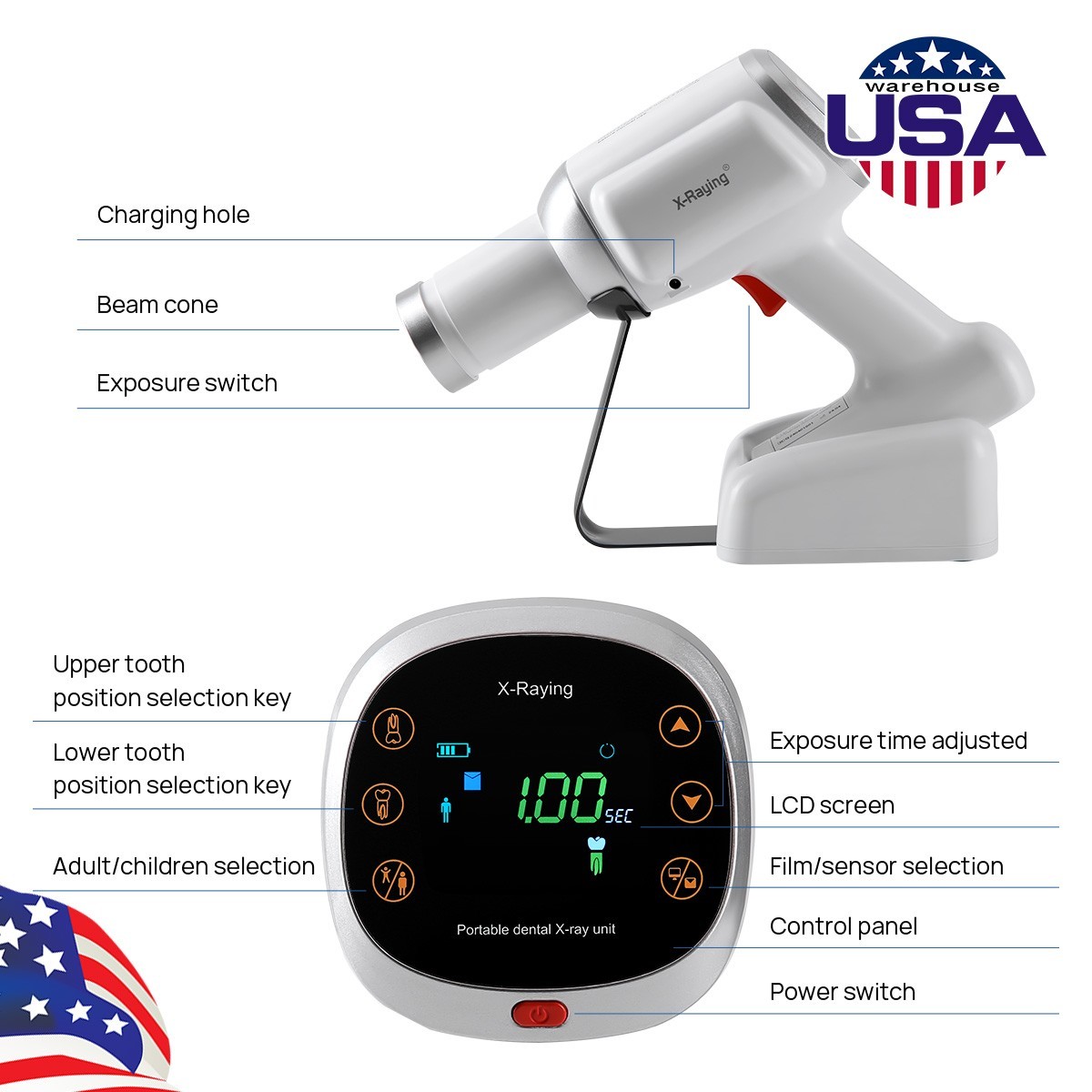 Portable Dental Digital X Ray Machine Unit High Frequency without Scatter Shield