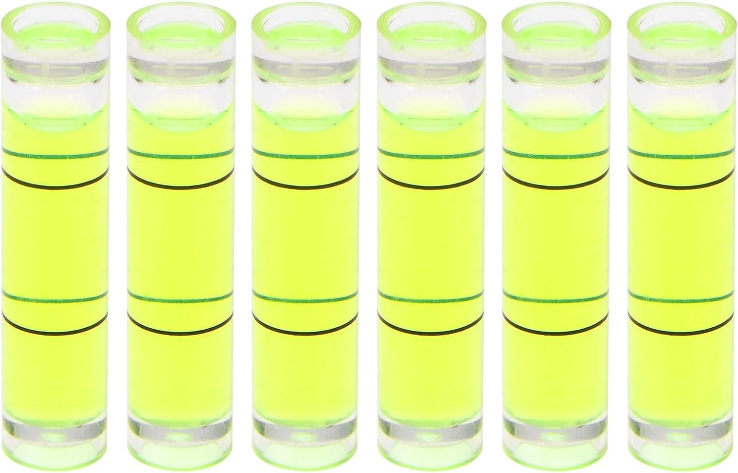 6pcs Small Cylindrical Bubble Level Vials 8x35mm PMMA Mini Horizontal Bubble ...