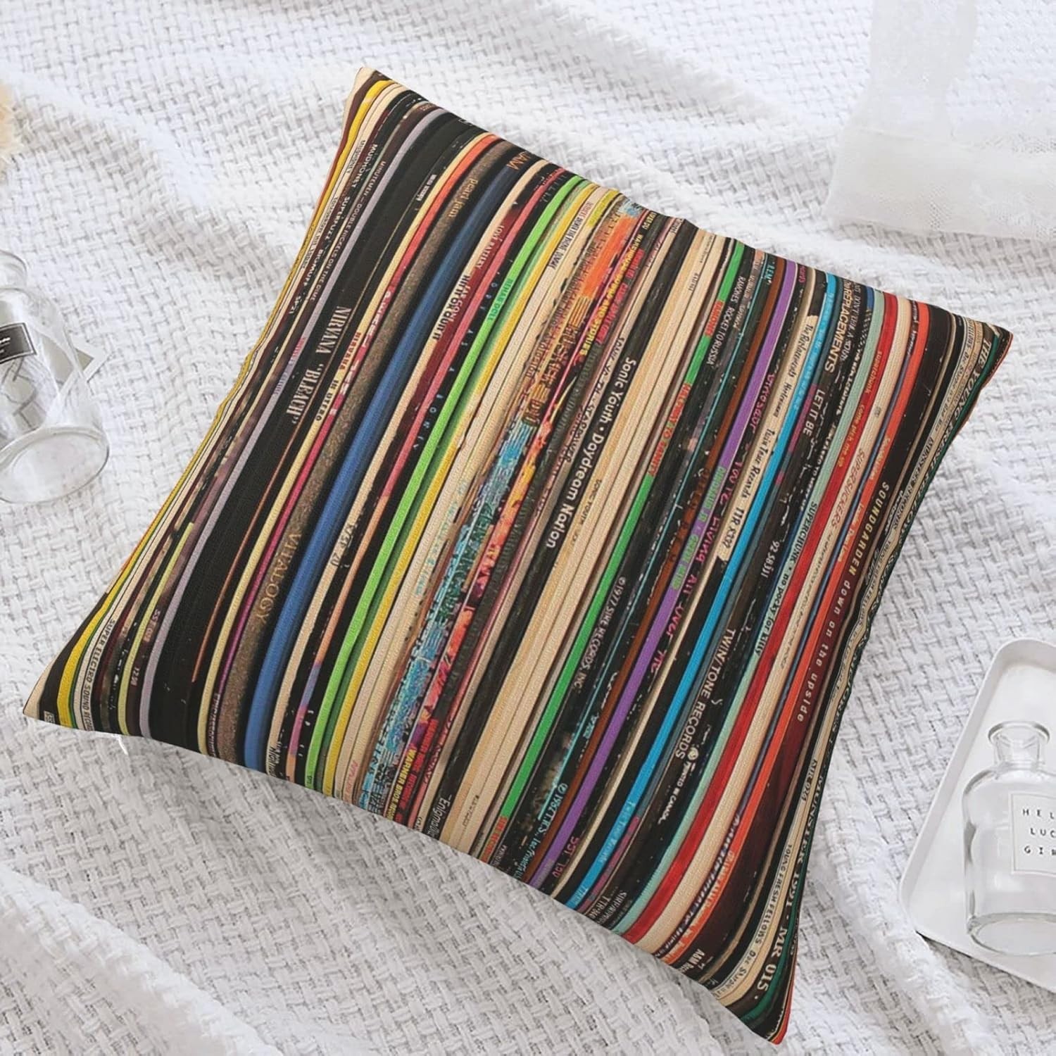Classic Alternative Rock Records Square Pillow Case Throw Pillow Covers Decor...