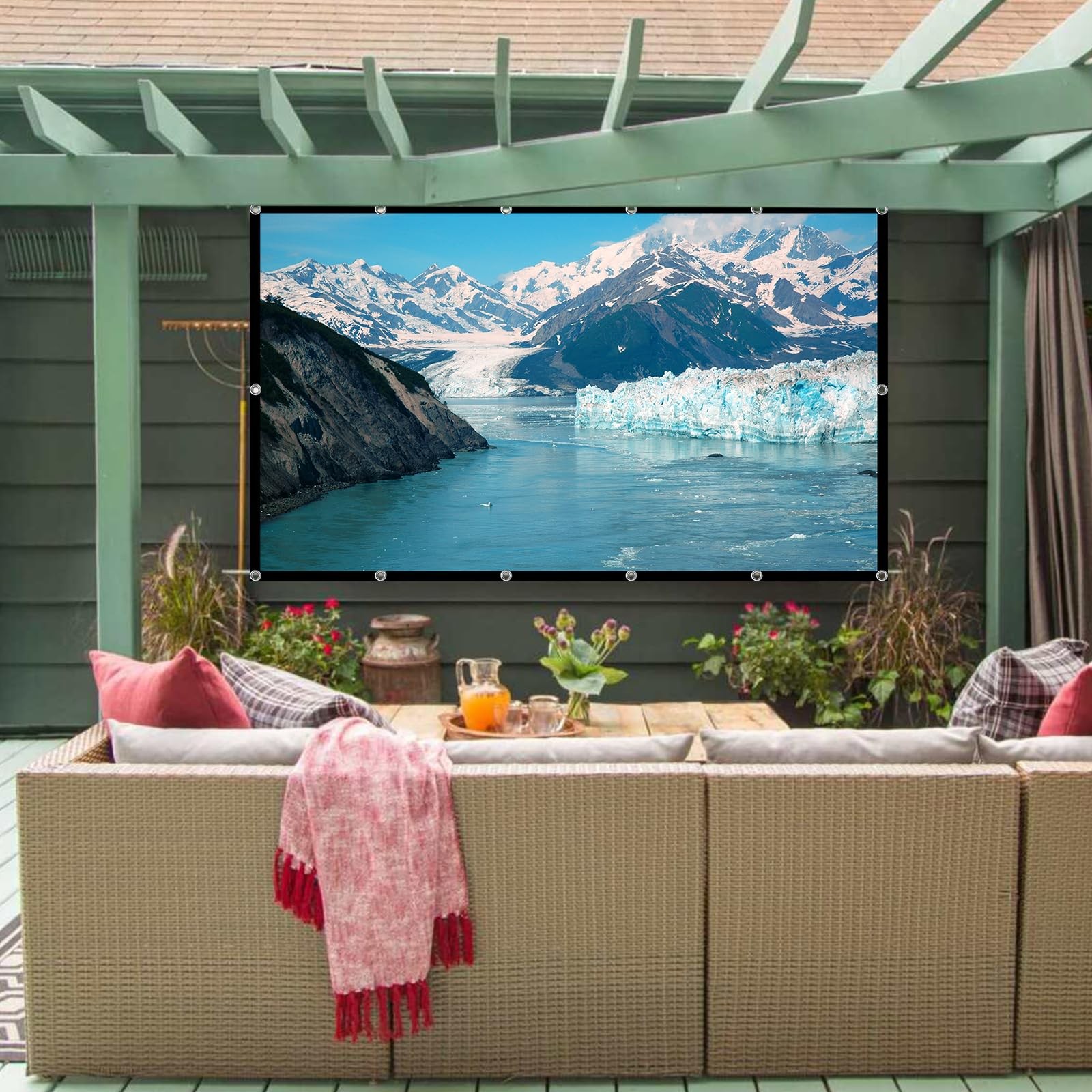 150" Pantalla De Proyeccion 16: 9 Proyector Peliculas Para Casa Screen Teatro