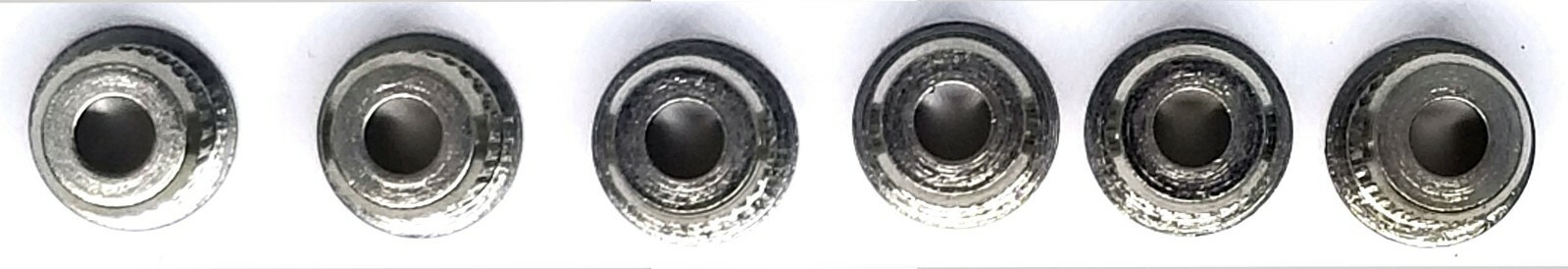 6 Chrome Guitar String Through Body Ferrules #1