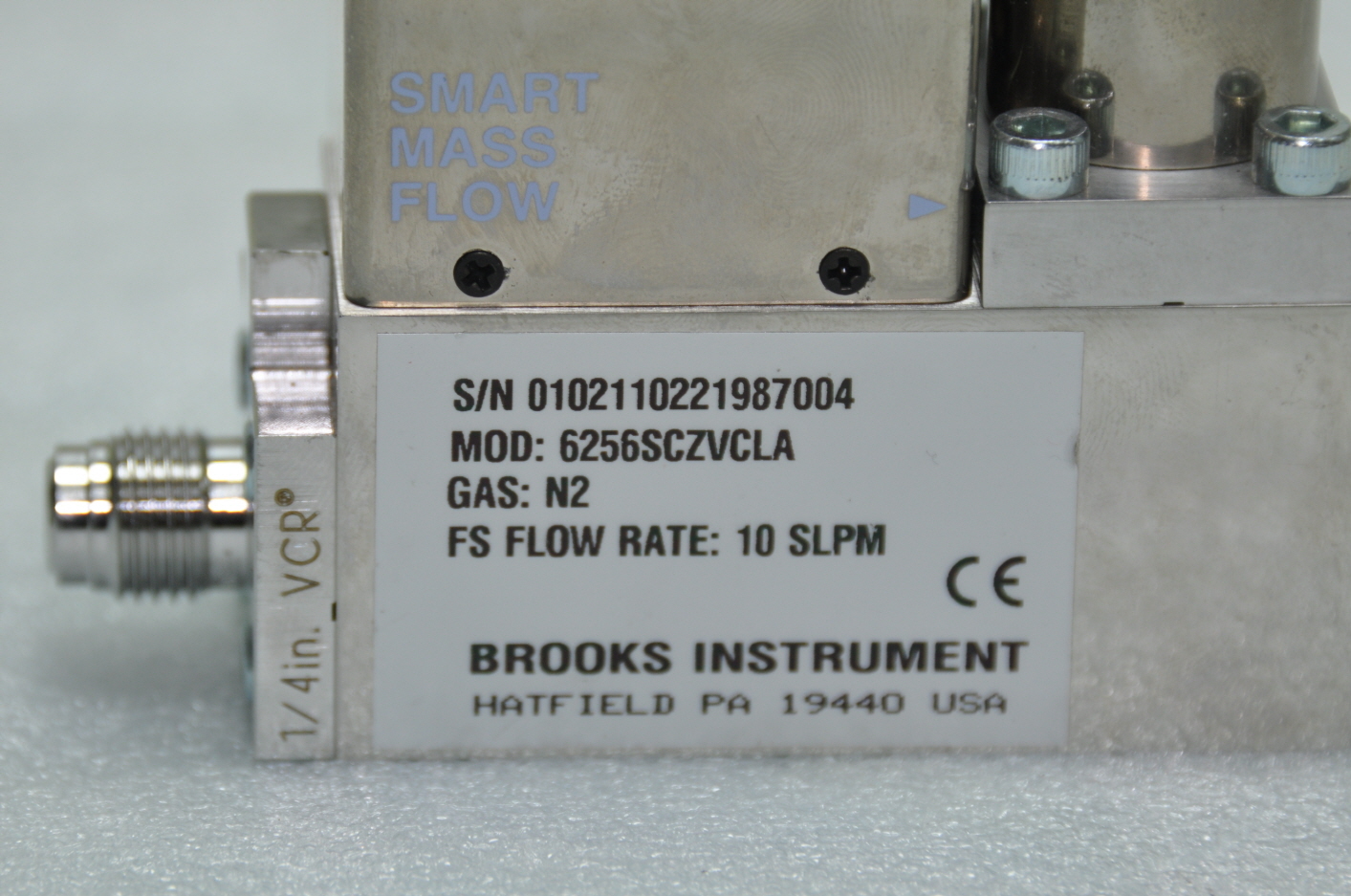 Brooks 6256SCZVCLA SMART Mass Flow Controller N2 10 SLPM