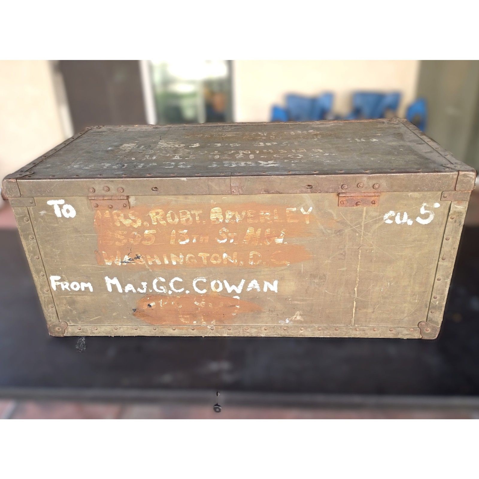 Vintage World War II Era U.S. Military Officers Footlocker Fort Knox