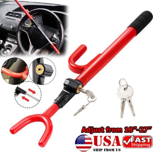 Steering Wheel Lock The Club Twin Hooks Anti Theft Universal Car Van Truck SUVs