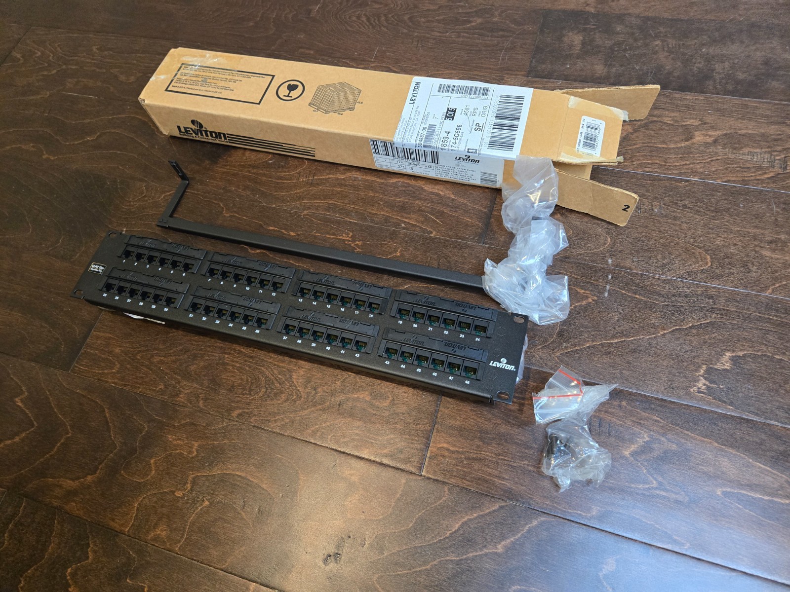 Leviton 174 5G596-U48 Cat5e 48-Port Patch Panel Black 8P8C T568 A/B
