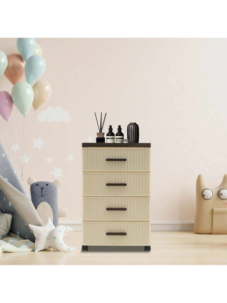 NEW Compact 4-Drawer Storage Cabinet Universal Wheels FREE SHIPPING