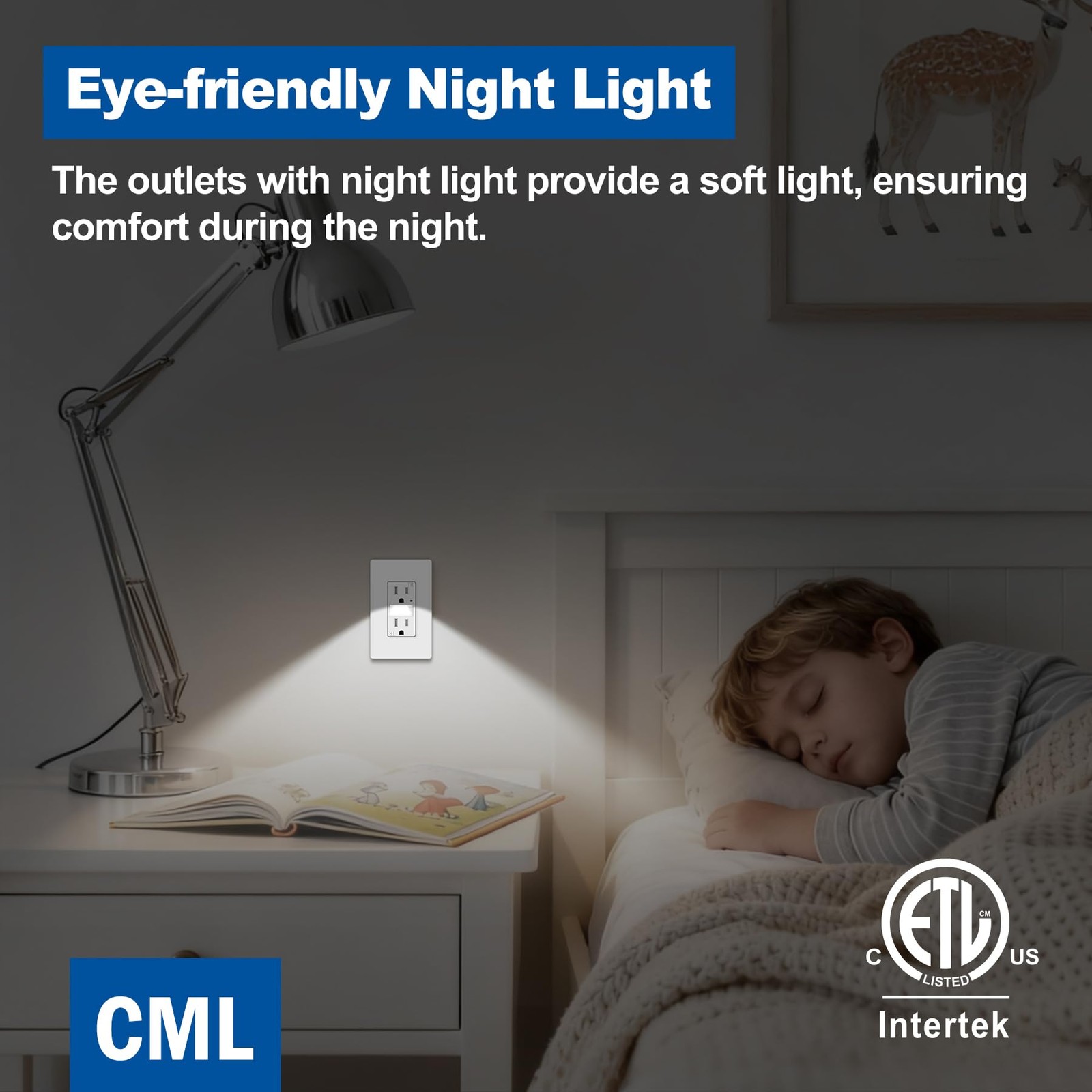 CML 20x 15A Outlet White w/Night Light