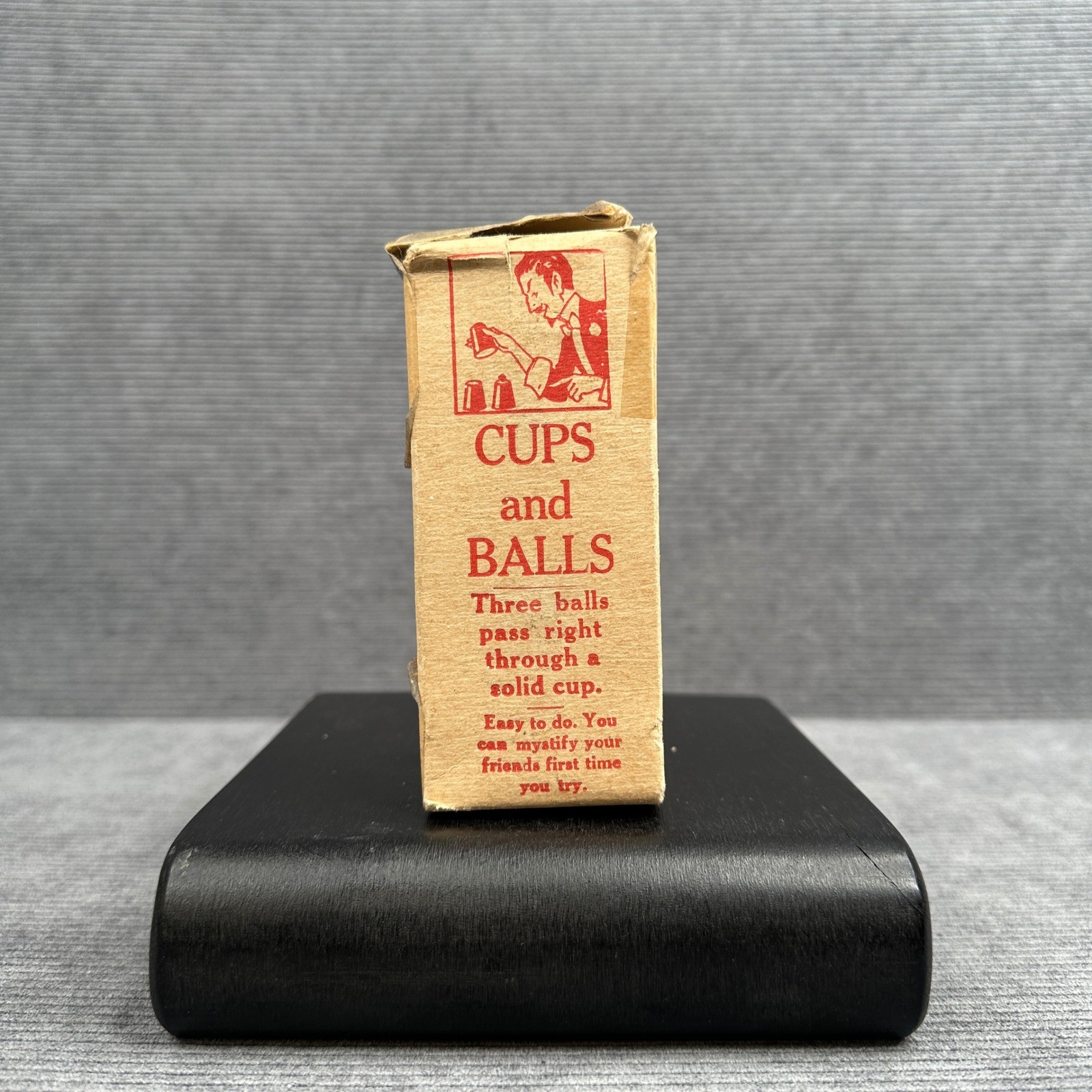 Vintage S.S. Adams Cups and Balls Magic Trick Set with Original Box Instructions