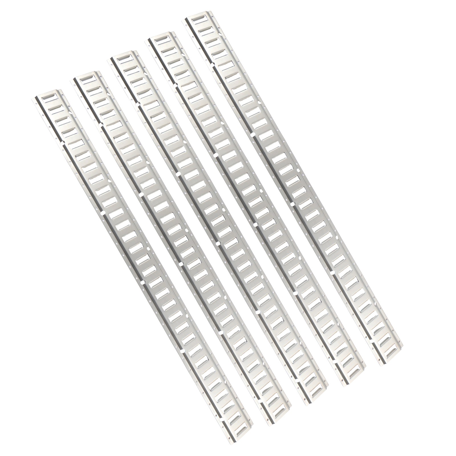 5 Piece 5' Galvanized E Track Rail Set Silver Finish Fit For RVs Campers Trucks