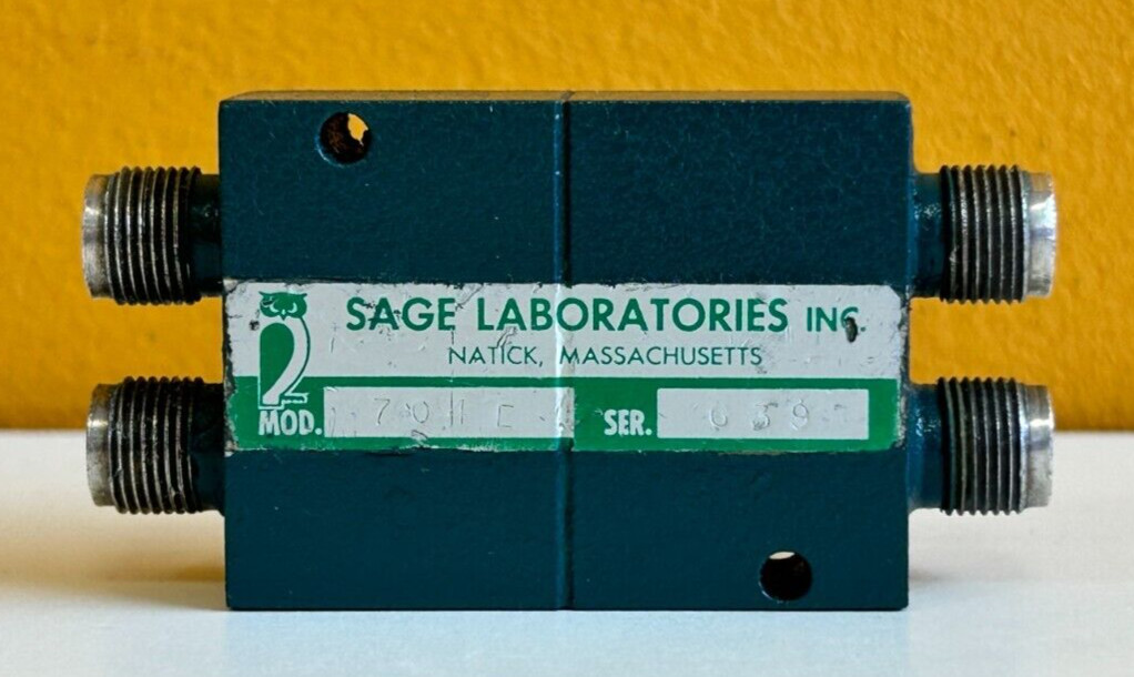 Sage Labs 704E 8 to 12 GHz, 1.3 VSWR, 17 dB, TNC (F), 3 dB Cobrid Tee. Tested!