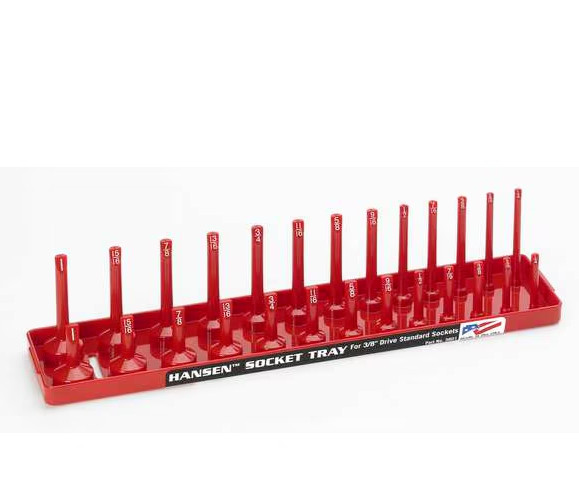 Hansen Global 3801 3/8" Dr. SAE Socket Organizer Deep & Standard Holds 26 Socket
