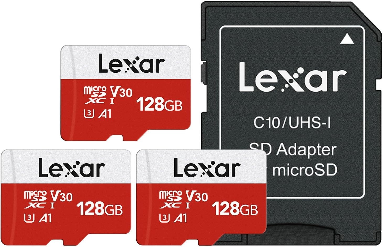 128GB MicroSDXC Flash Memory Card Trio - 100MB/s Speed, Waterproof & Shockproof