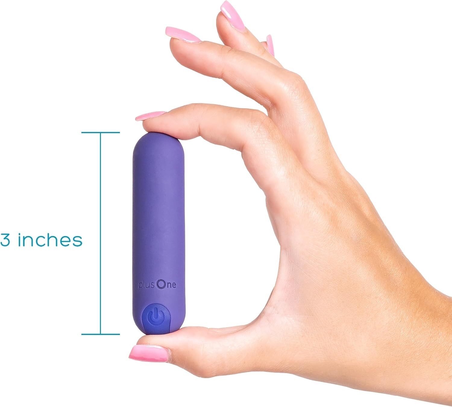 plusOne Vibrating Bullet Soft Touch Massager, 10 Vibration Settings, Waterproof