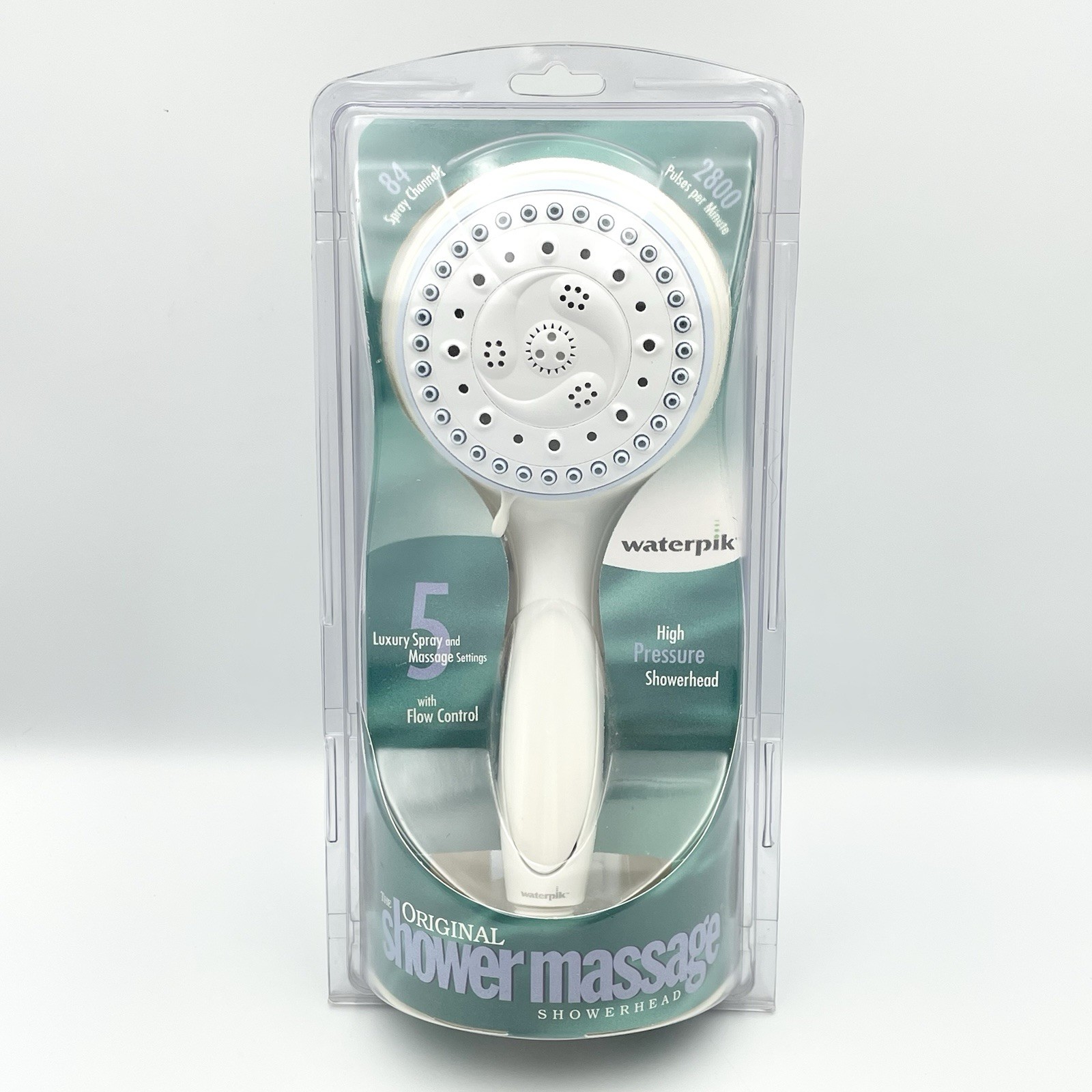 Waterpik NVL-561WV Original Showermassage High Pressure Shower Head White NEW