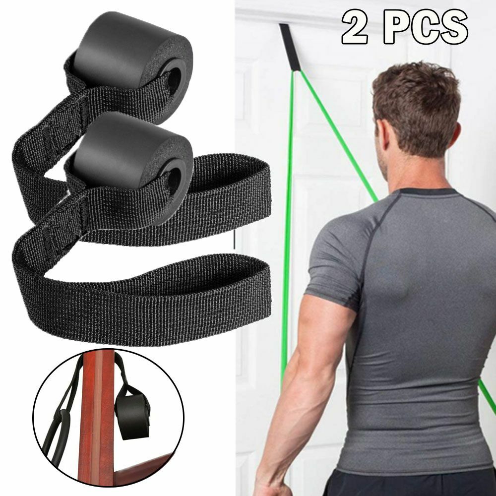 2 PCS Exercise Yoga Over Door Anchor For Resistance Bands Elastic Band Tube Home