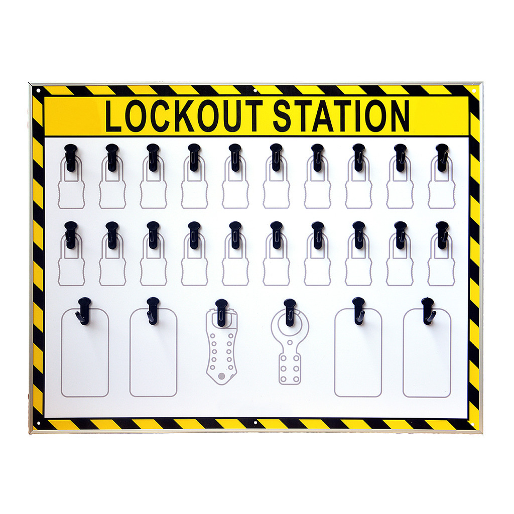 ASG 26 Hooks Security Lockout Station for Safety Padlocks,Unfilled, Station Only