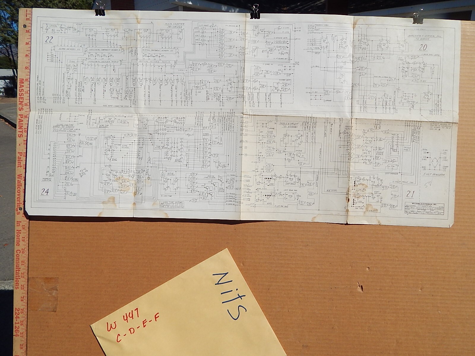 1973 Williams PRO-HOCKEY video game service schematic