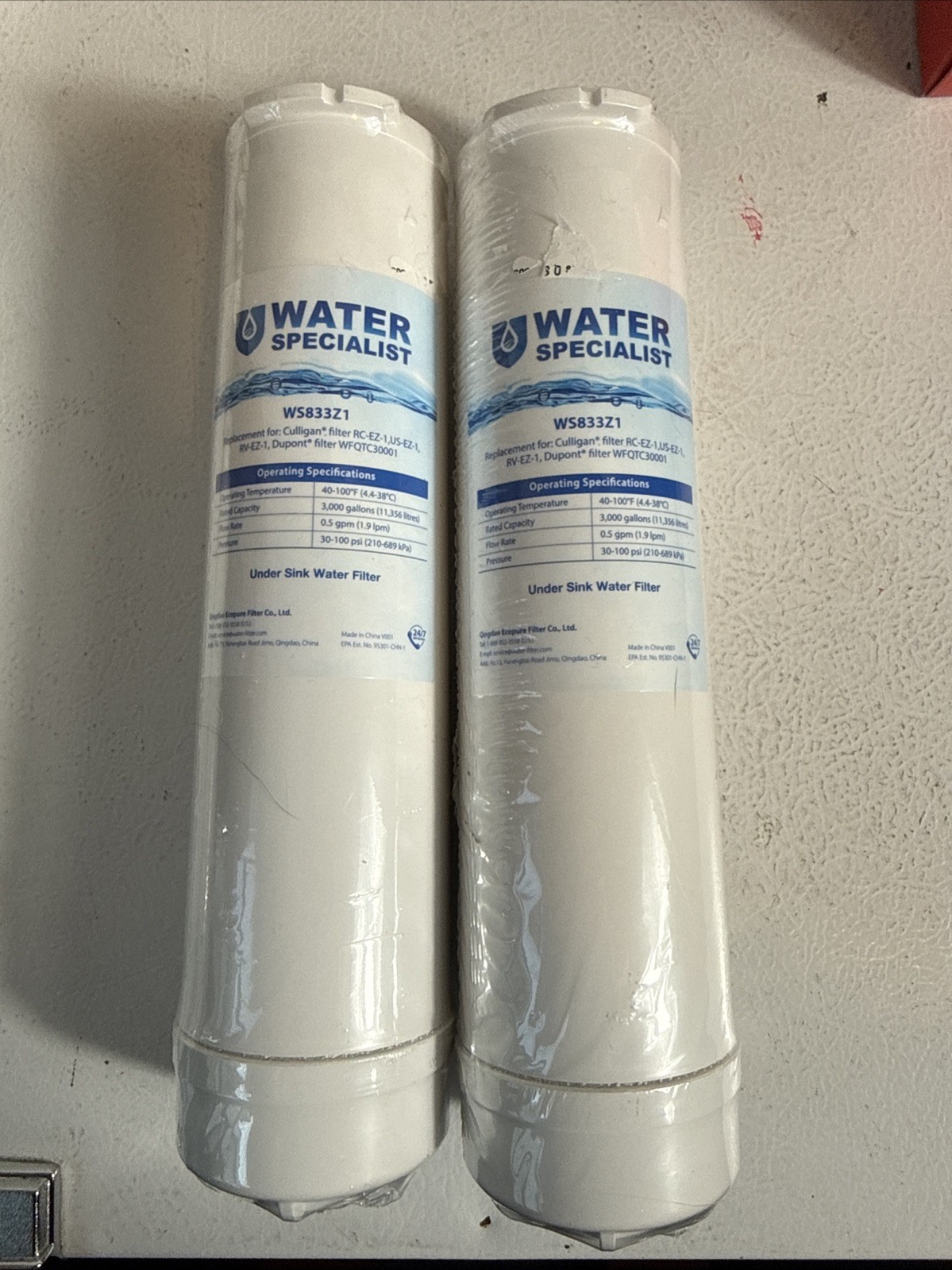 Lot of 2 Water Specialist Brand Replacement Filter Model WS83321- NEW
