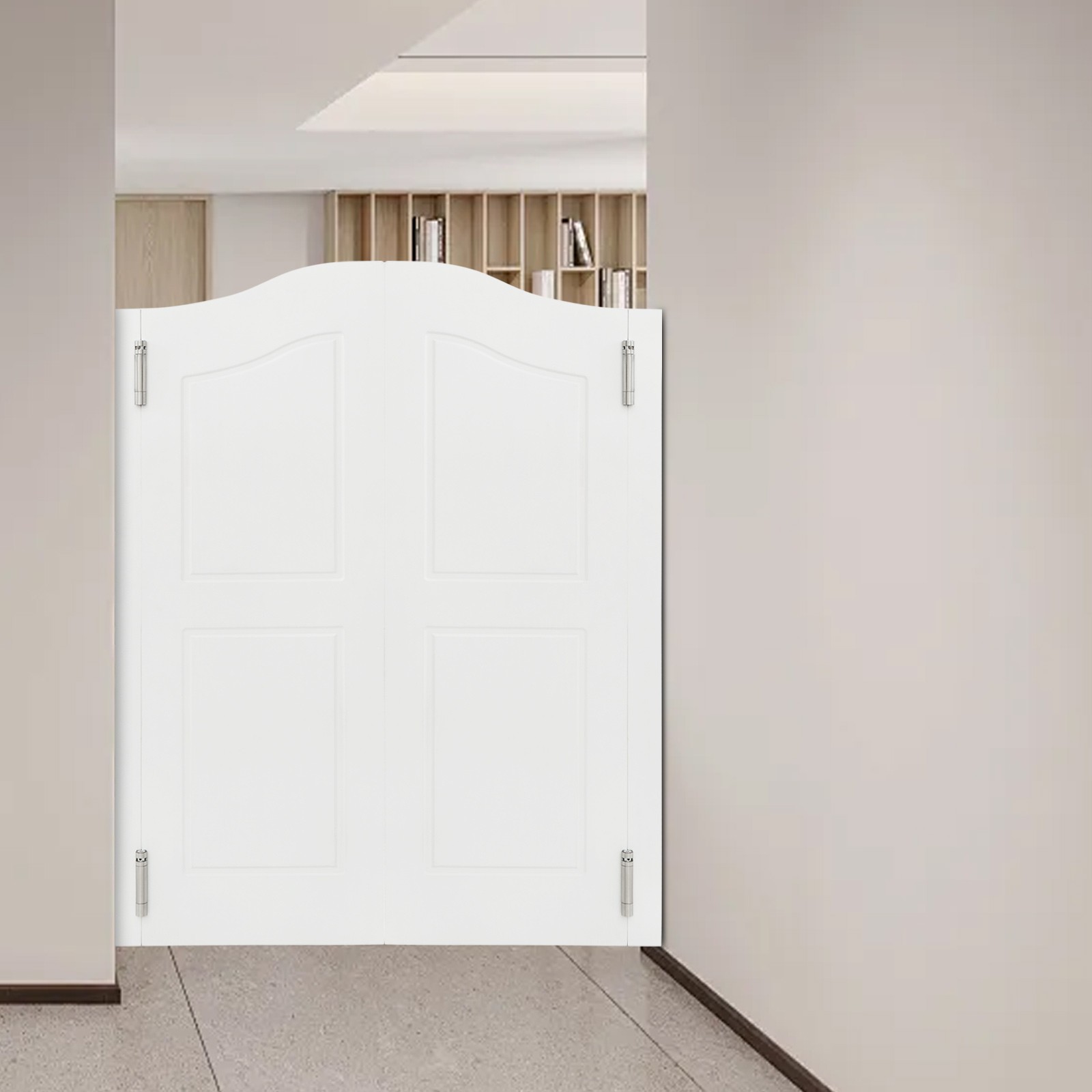 91x107cm Solid Wood Door Partition Door for Shop Entrance Partition White